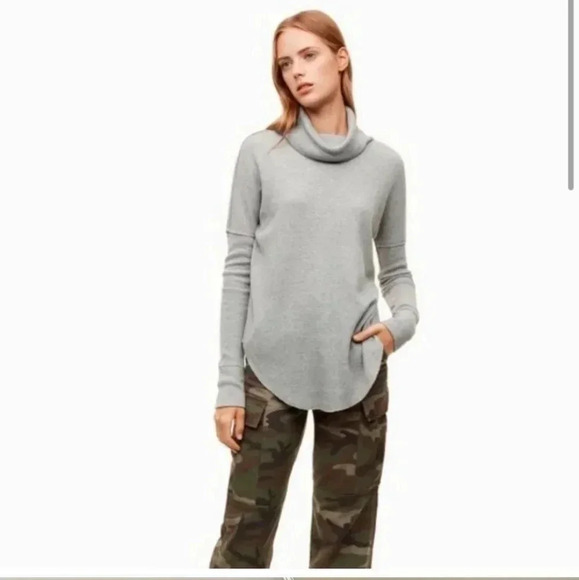 Aritzia TNA thermal long sleeve cowlneck  sweater - Picture 1 of 8